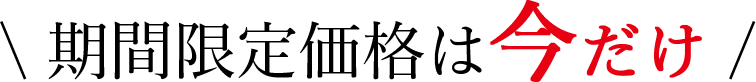 期間限定価格は今だけ